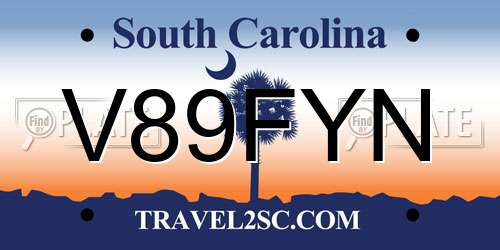 V89FYN South Carolina License Plate