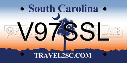 V97SSL South Carolina License Plate