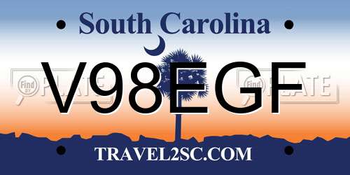 V98EGF South Carolina License Plate
