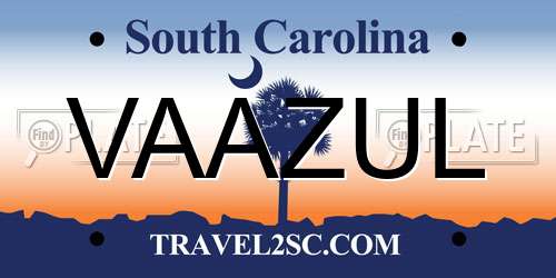 VAAZUL South Carolina License Plate