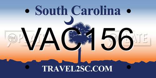 VAC156 South Carolina License Plate