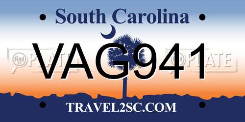 VAG941 South Carolina License Plate