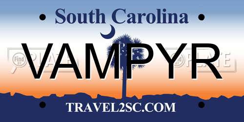 VAMPYR South Carolina License Plate