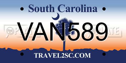 VAN589 South Carolina License Plate