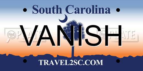 VANISH South Carolina License Plate
