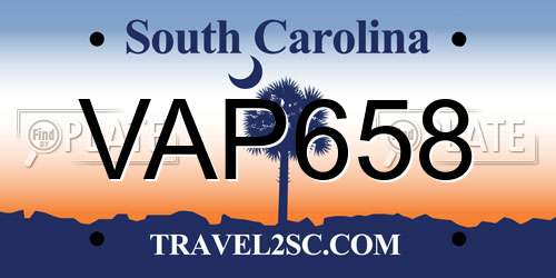 VAP658 South Carolina License Plate