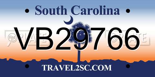 VB29766 South Carolina License Plate