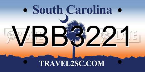 VBB3221 South Carolina License Plate