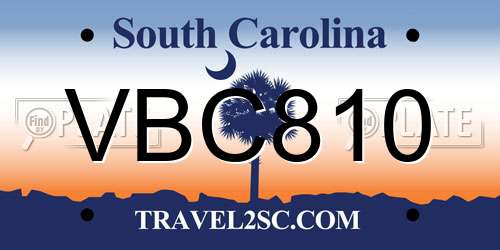 VBC810 South Carolina License Plate