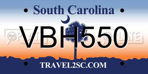VBH550 South Carolina License Plate