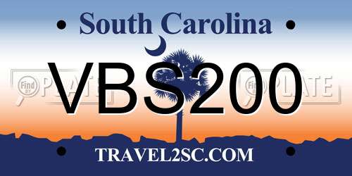 VBS200 South Carolina License Plate