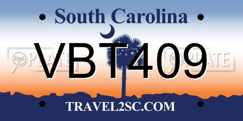 VBT409 South Carolina License Plate