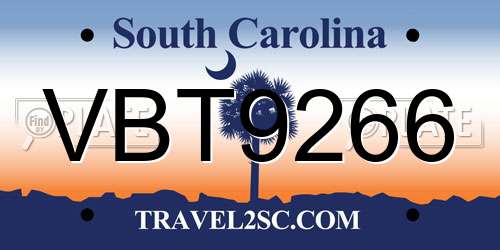 VBT9266 South Carolina License Plate