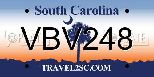 VBV248 South Carolina License Plate