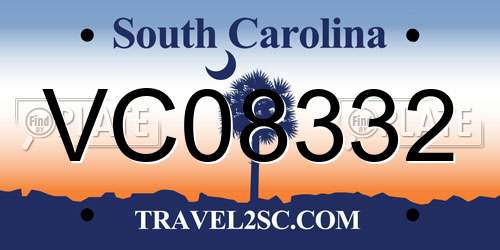 VC08332 South Carolina License Plate