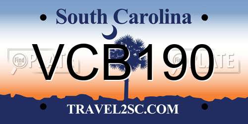 VCB190 South Carolina License Plate