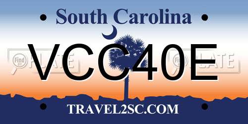 VCC40E South Carolina License Plate