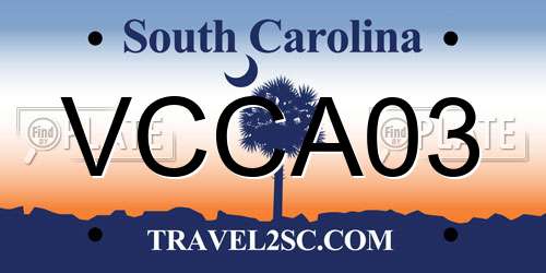 VCCA03 South Carolina License Plate
