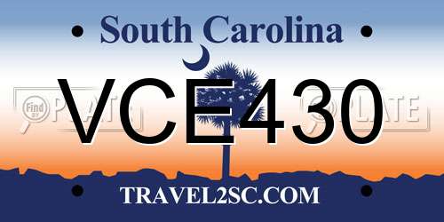 VCE430 South Carolina License Plate