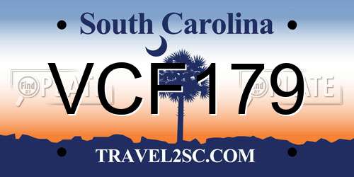 VCF179 South Carolina License Plate