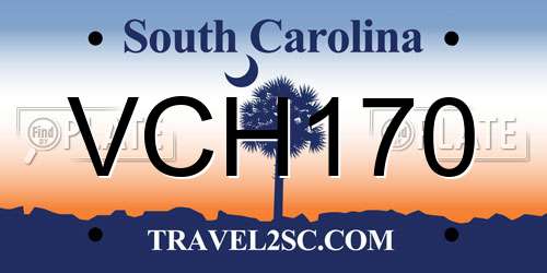 VCH170 South Carolina License Plate