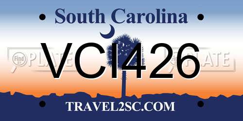 VCI426 South Carolina License Plate