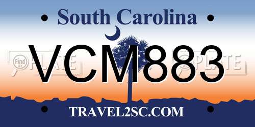 VCM883 South Carolina License Plate