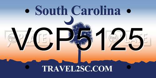 VCP5125 South Carolina License Plate