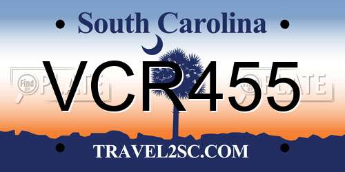 VCR455 South Carolina License Plate