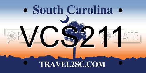 VCS211 South Carolina License Plate
