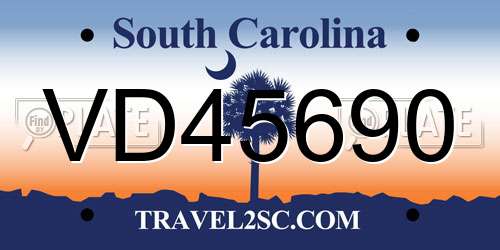 VD45690 South Carolina License Plate