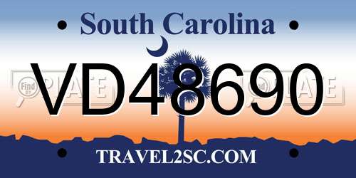 VD48690 South Carolina License Plate