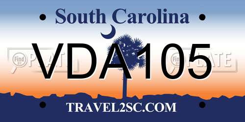 VDA105 South Carolina License Plate