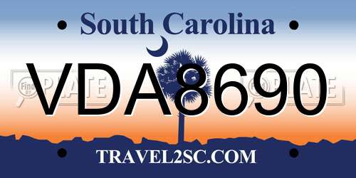 VDA8690 South Carolina License Plate