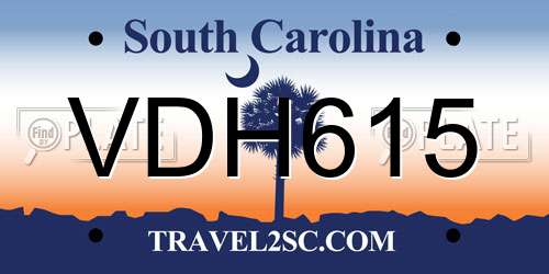 VDH615 South Carolina License Plate
