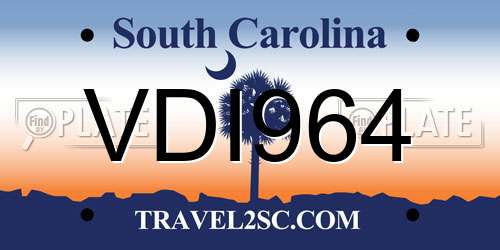 VDI964 South Carolina License Plate