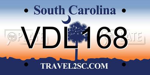 VDL168 South Carolina License Plate