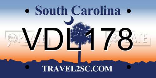 VDL178 South Carolina License Plate