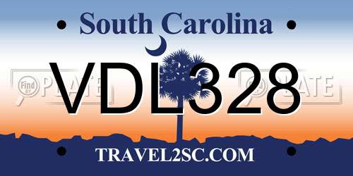 VDL328 South Carolina License Plate