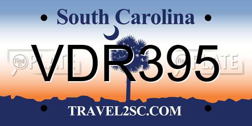 VDR395 South Carolina License Plate