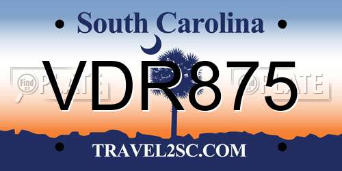 VDR875 South Carolina License Plate