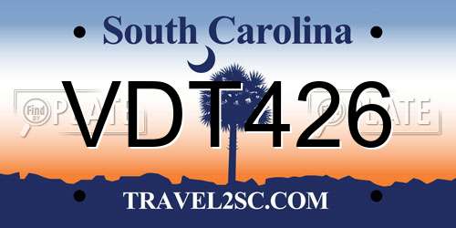 VDT426 South Carolina License Plate