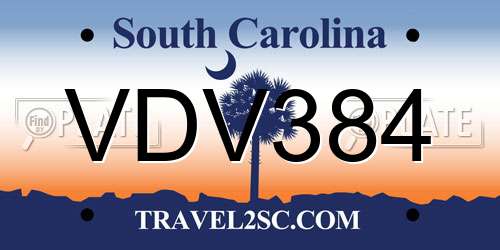VDV384 South Carolina License Plate