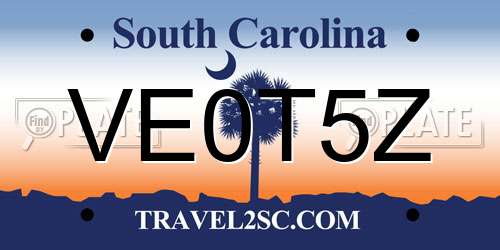 VE0T5Z South Carolina License Plate