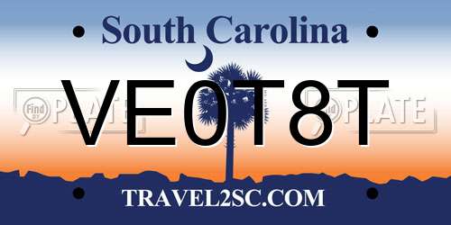VE0T8T South Carolina License Plate