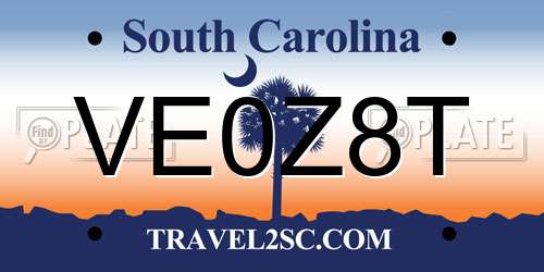 VE0Z8T South Carolina License Plate
