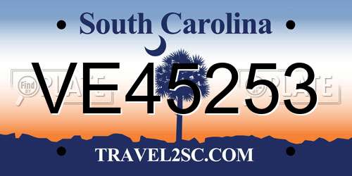 VE45253 South Carolina License Plate