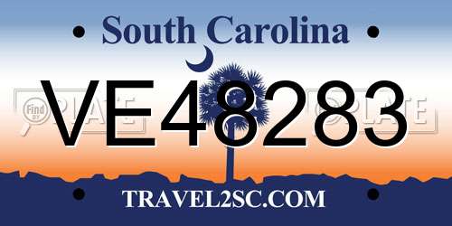 VE48283 South Carolina License Plate