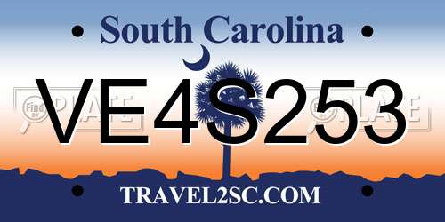 VE4S253 South Carolina License Plate