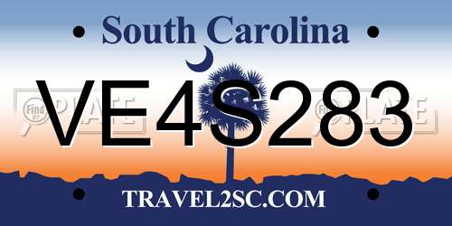 VE4S283 South Carolina License Plate